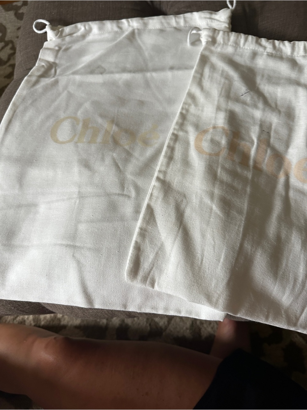Chloe White Cotton Dust Bags (Set of 2)